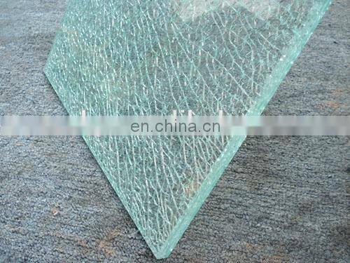 China high quality decorative tempered cracked glass broken glass table