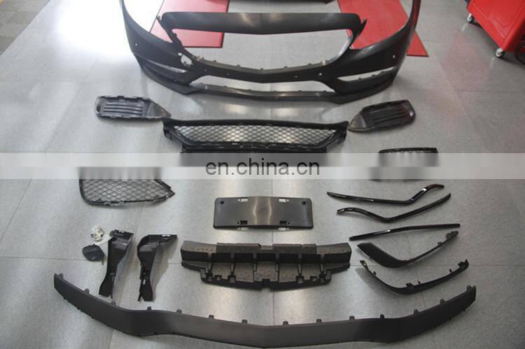 C-CLASS W205 C63 A style body kit 14~16y PP material front bumper grille side skirts trunk spoiler rear bumper exhaust tips