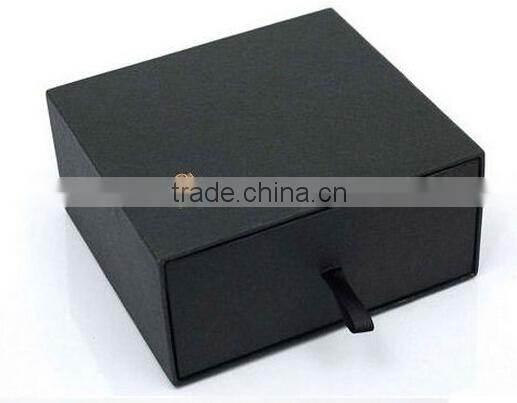 Custom luxury black decorative cardboard drawer packaging gift box