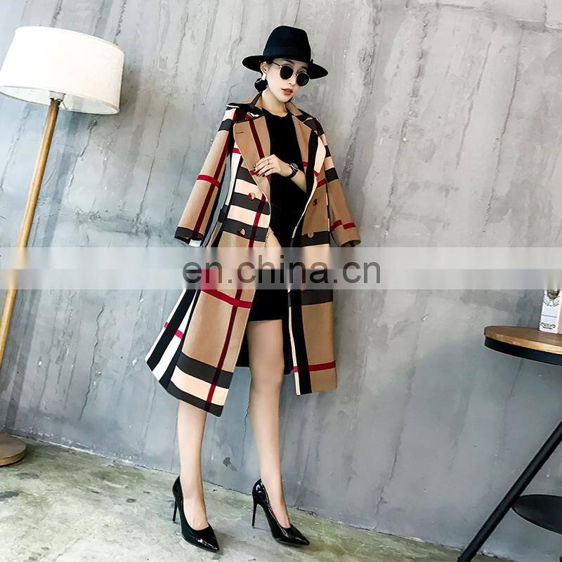custom brandHot Selling In Stock Amazon Style Hot Sale High Quality New Color Matching Autumn Fashion Long Elegant Women Coat