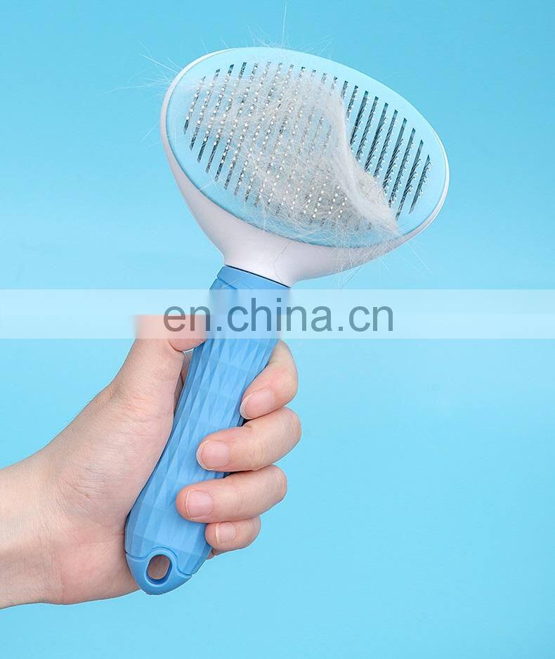 wholesale popular customized eco-friendly automatic retractable stainless steel cat comb need let for cats and dogs