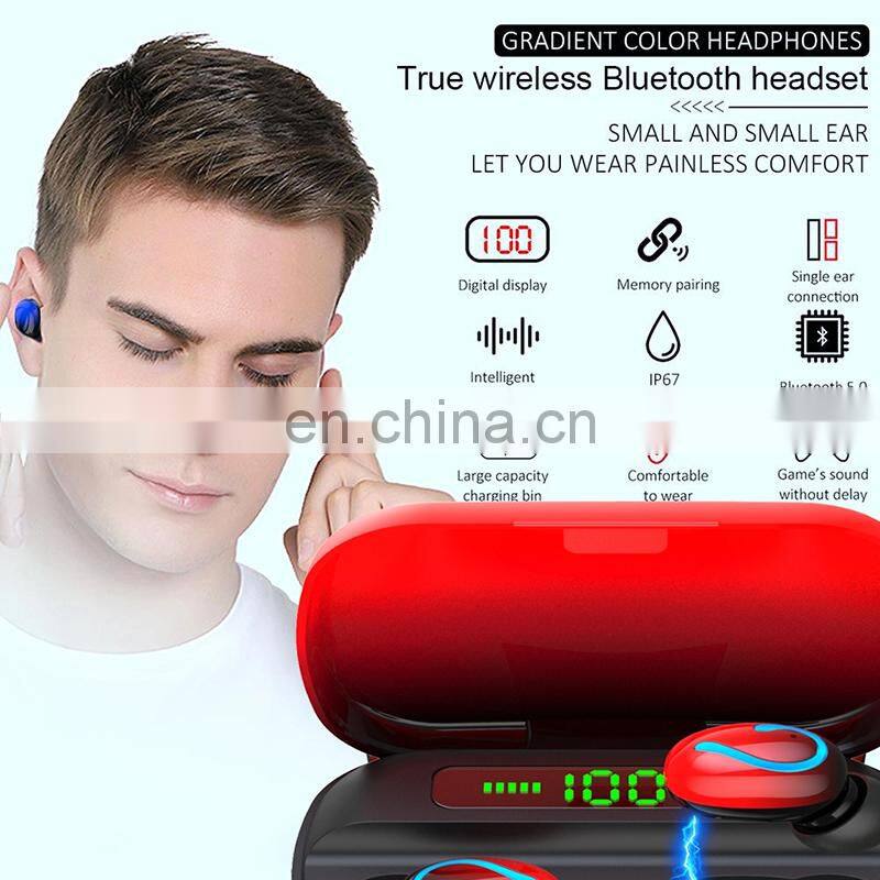 Q61C 5.1 tws mobile headphones wireless earbuds earphone waterproof headset with LED power display