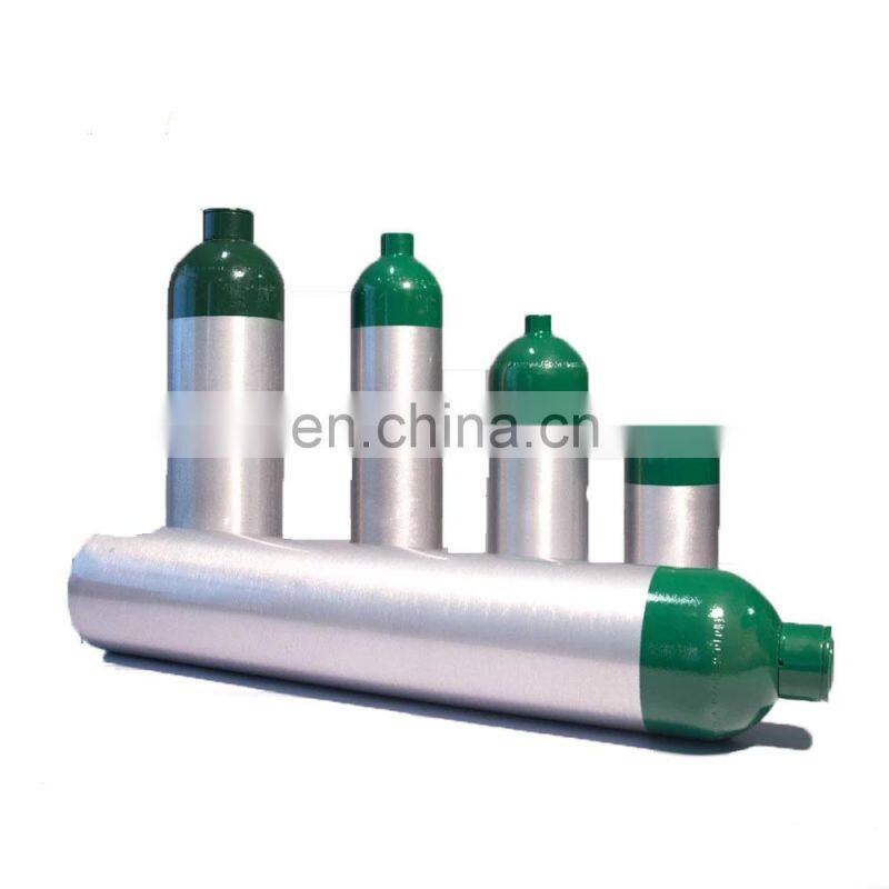 ISO7866 /SO9809-3 Aluminum and steel oxygen cylinder,Alloy 6061/37Mn medical oxygen gas cylinder