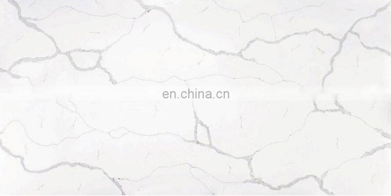 pre cut artificial stone kitchen quartz countertop calacatta white panels slab price for exterior walls wholesale