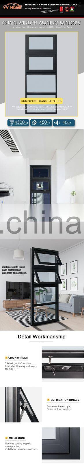 YY MADE Popular Style Aluminum Top Hung Window Single_Double Glazed Comply with NAFS-11 Standard