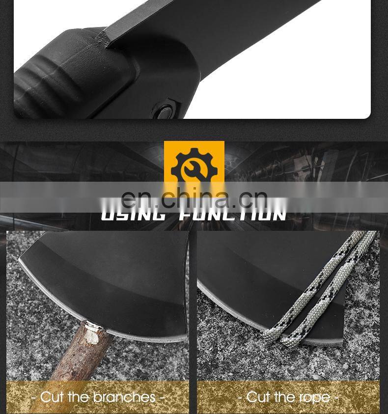 New outdoor multi-purpose open mountain axe with hexagon board hand and all black rubber handle fire axe