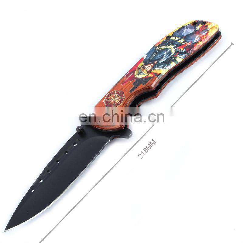 8.6 Inch Plastic 3D printing handle with black oxide blade stainless steel folding survival knife