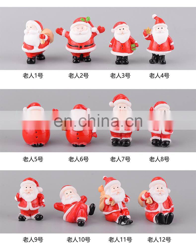 Christmas Resin Elk Santa Claus Ornaments Merry Christmas Decoration For Home Figurines Miniatures 2023 New Year Xmas Box Decor