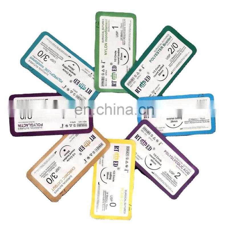 Cheap medical sterile surgical Nylon suture with needle