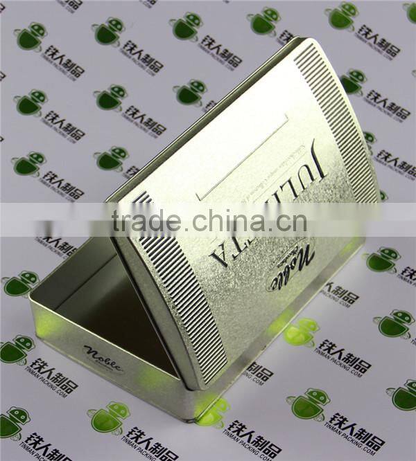 Square Metal Tea Tin Box with hinged