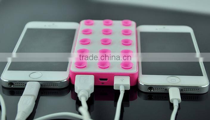 Sucker rectangle handy power bank 6000mAh universal phone charger