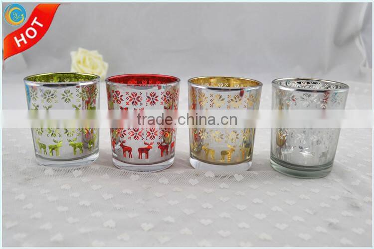 christmas glass votive cup