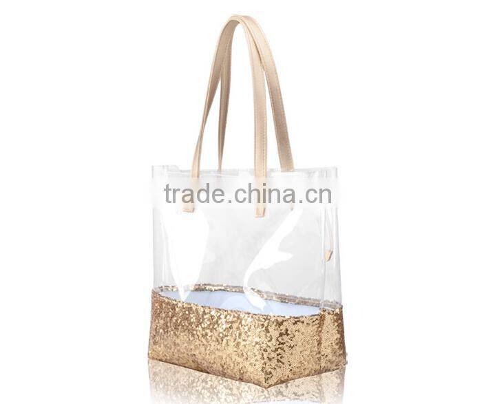 Ladies Transparent Handbag/pvc Tote Bag/pvc Waterproof Bag