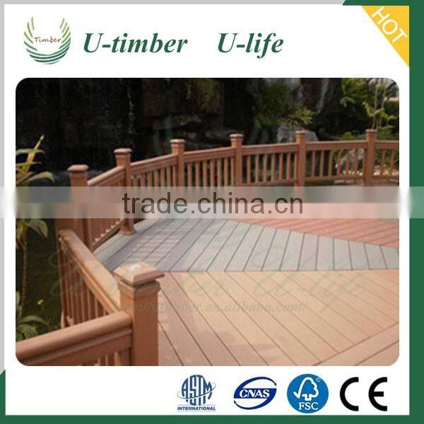 Elegant appearance timber wood composite WPC balcony railing