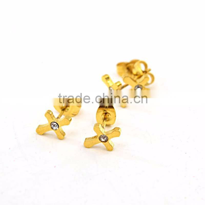 cross 2 gram gold beautiful designed earrings