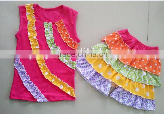 hot sale girls 4th of July boutique summer clothing sets girls July 4th outfits pettiskirt capris outfits kids clothes