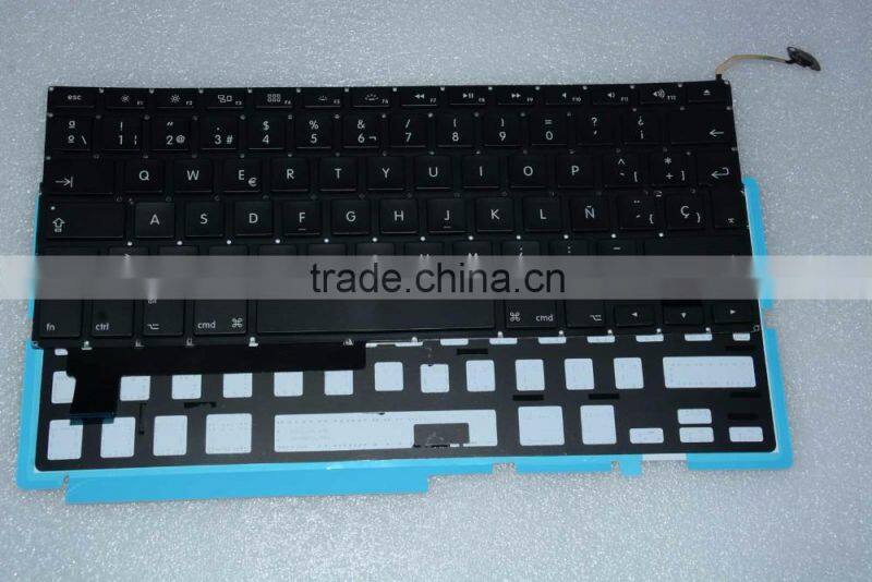 Professional Spanish Laptop keyboard Replacement LED Backlight Lighting For Macbook Pro A1286 2008-2012