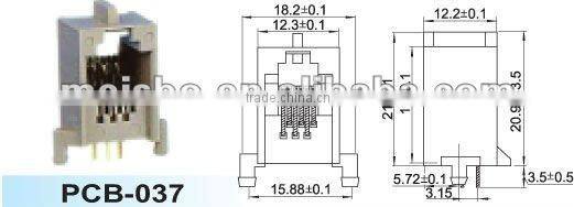 Universal rj45 pcb modular jack