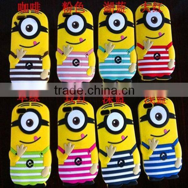 Hot Despicable Me 3d Silicone Case for iPhone4 5 5c with high quanlity