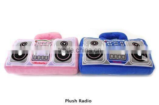 plush radio pillow/Novelty FM Scan Radio in Pillow Shape/cute FM radio toys