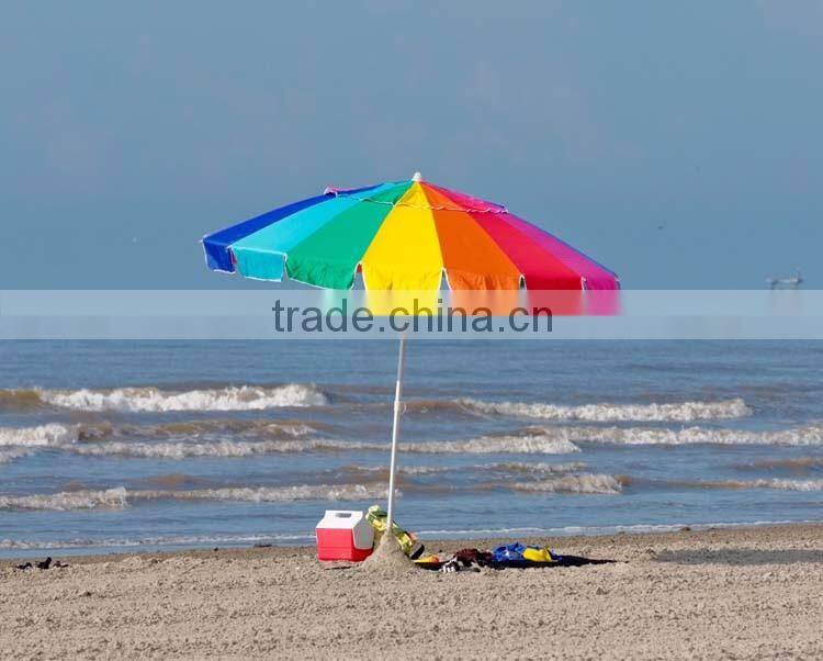 Folding Round Sun Umbrella Shelter Tent Outdoor Beach Rainbow Umbrella