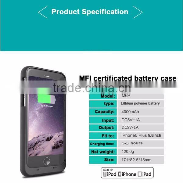 Rechargeable power battery case for iphone 6plus