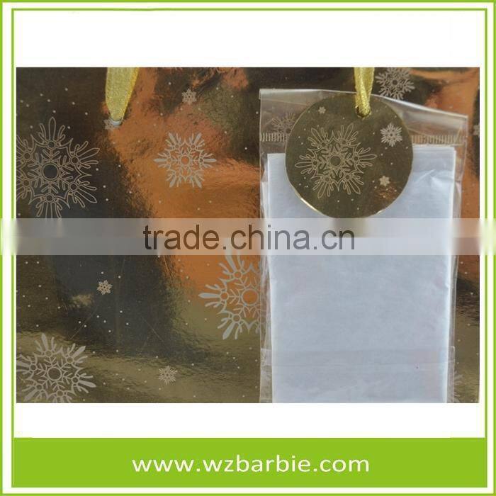 Customized Snowflake Recycable Paper Shopping/Gift Bag With Handle