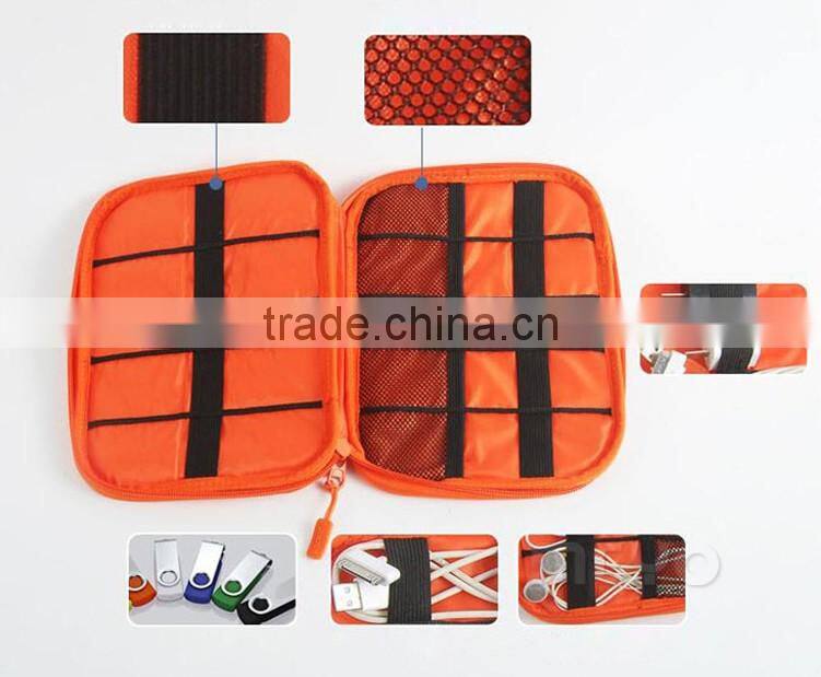 Colorful water proof packing organize bag with data cable headphone charger