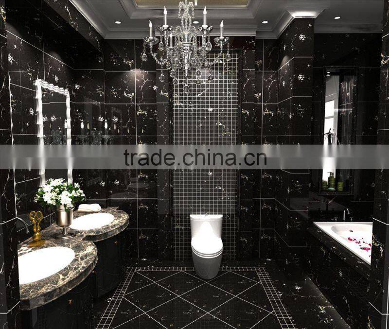 800*800 Black and Gold crack design glazed polished tiles