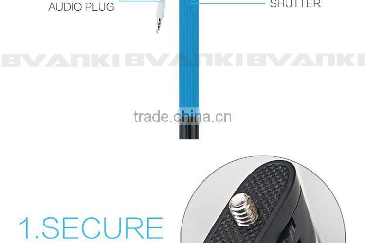 2016 shenzhen new premium colorful cable take pole wired monopod selfie stick for iphone 6s/6s Plus Free Samples