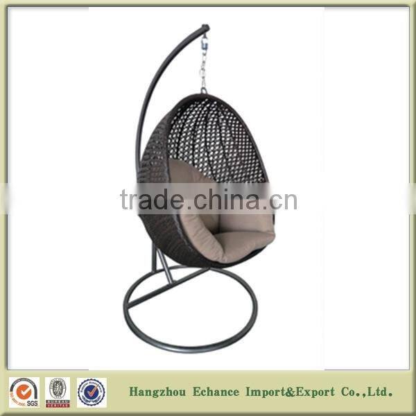 Hanging egg chair for outdoor or indoor rattan hanging swing chair with stand