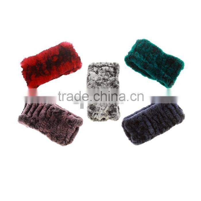 QD30440 Lady New Design Warmer Real Rex Rabbit Fur Scarf