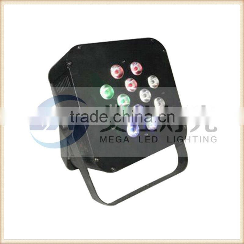 12 x 10W 4in1 par can four sections running effect led flat par rgbw low noise