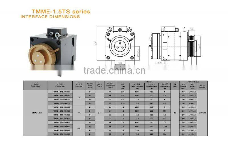 TMME-1.5TS , Traction machine ,Elevator Traction machine