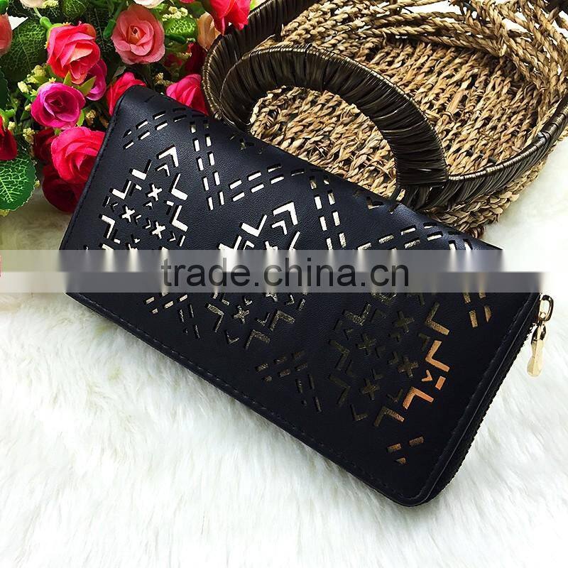 High Quality Wholesale New Fashion Black PU Embossed Women Wallet Famous Designer Brand Wallet