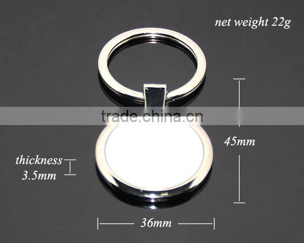 36MM Round Shape Zinc Alloy Silver Color Custom Wholesale Blank Metal Keychains Wholesale