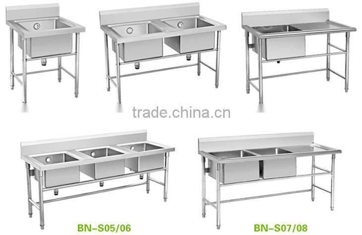 Economical Stainless Steel Restaurant Kitchen Sink Table With Stand