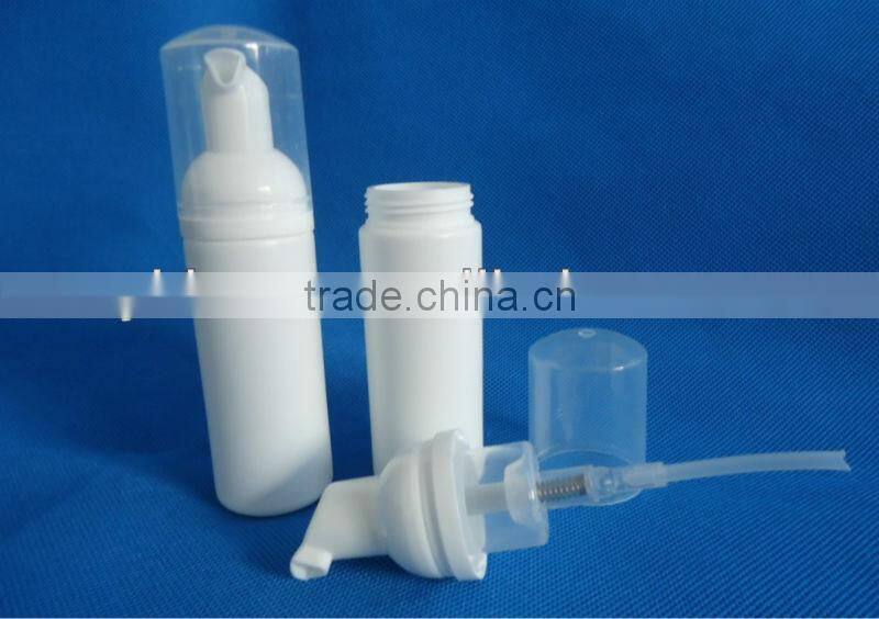 50ml PET/HDPE empty plastic foam pump bottles, empty cosmetic foaming pump bottles