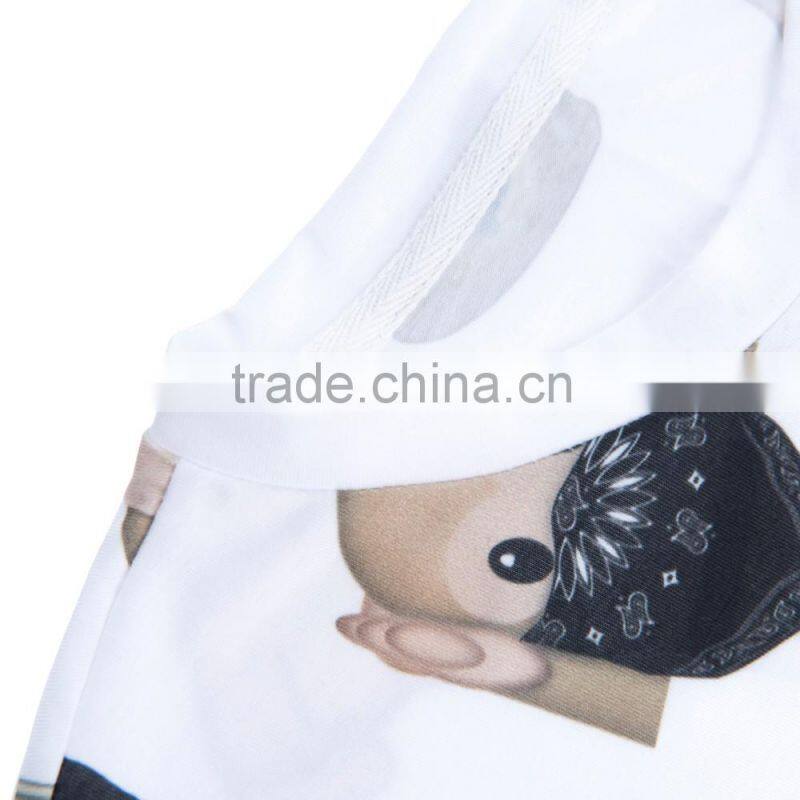 OEM Brand New 3D Print Emoji Gun Latest Women T shirt