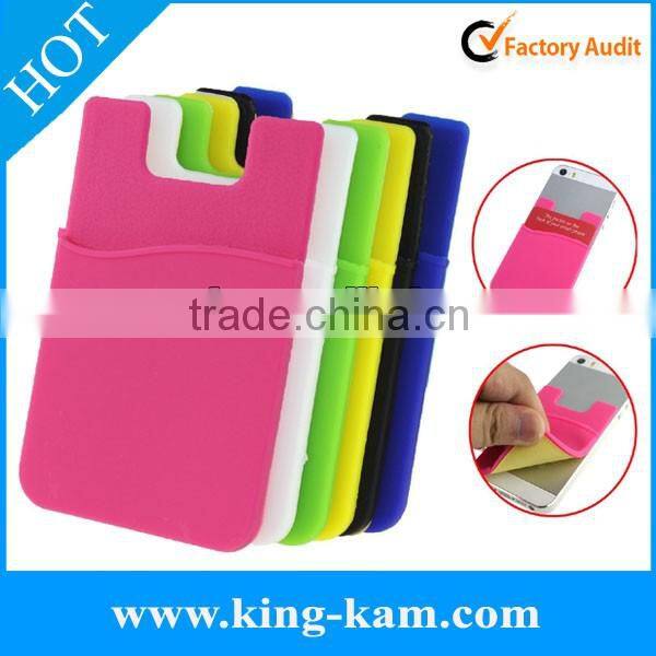advertising cell phone pouch 3M sleeve silicone wallet credit card holder