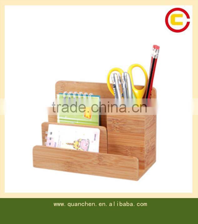 high quality Bamboowood desk staionery organizer for office