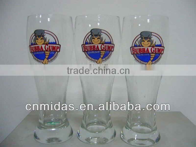 Hand-made pilsner brand beer glasses