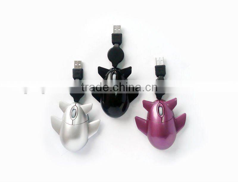 mini 3D airplane shape wired optical mouse/promotional gifts