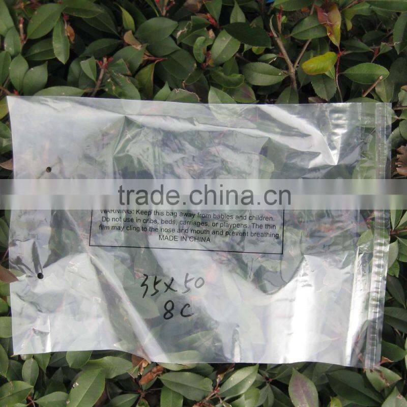 High Clear Permanent Adhesive Poly Bag with lip