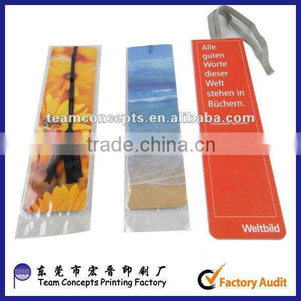 custom logo printing paper bookmark from china factory
