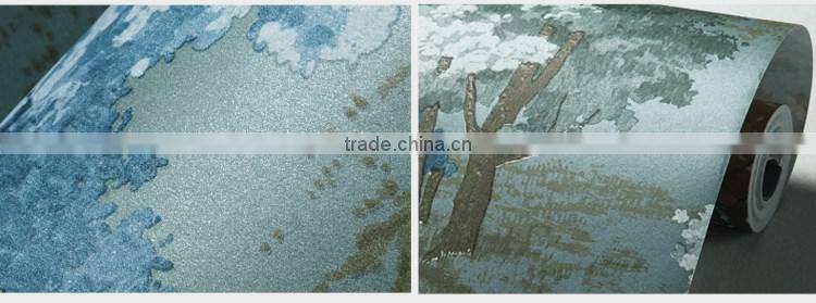 interior flower tree pattern wallpaper /natural wallpaper