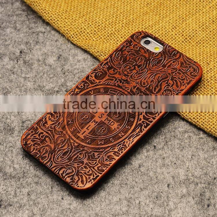 High quality wooden cell phone case for iphone 6s/plus, engraving cell phone case