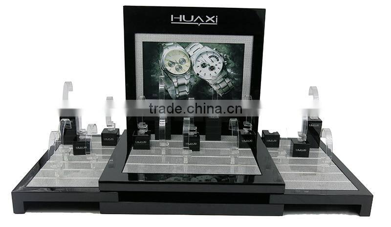 High quality 3 layers watch display cabinet/display counter with lock