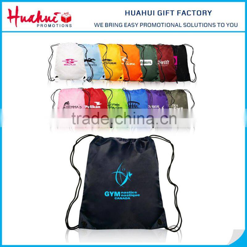 Hot Sale Customized Logo Branded Nylon Drawstring Bag