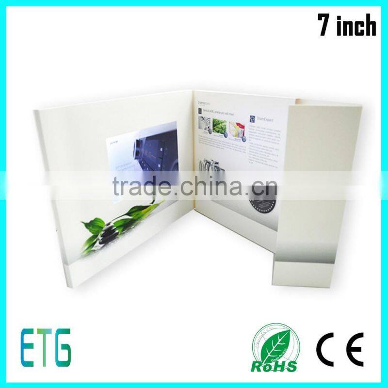 2016 cheap advertising 7 inch customized video brochure
